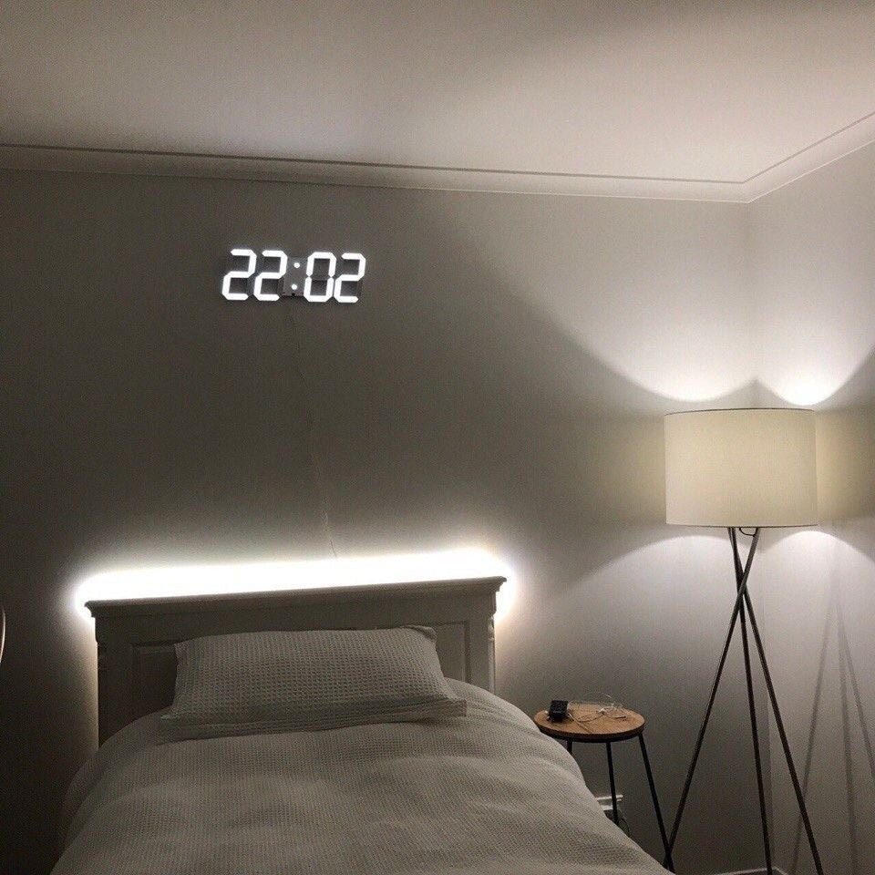 3D LED Wall Clock | Modern Digital Display with Dimmable Light