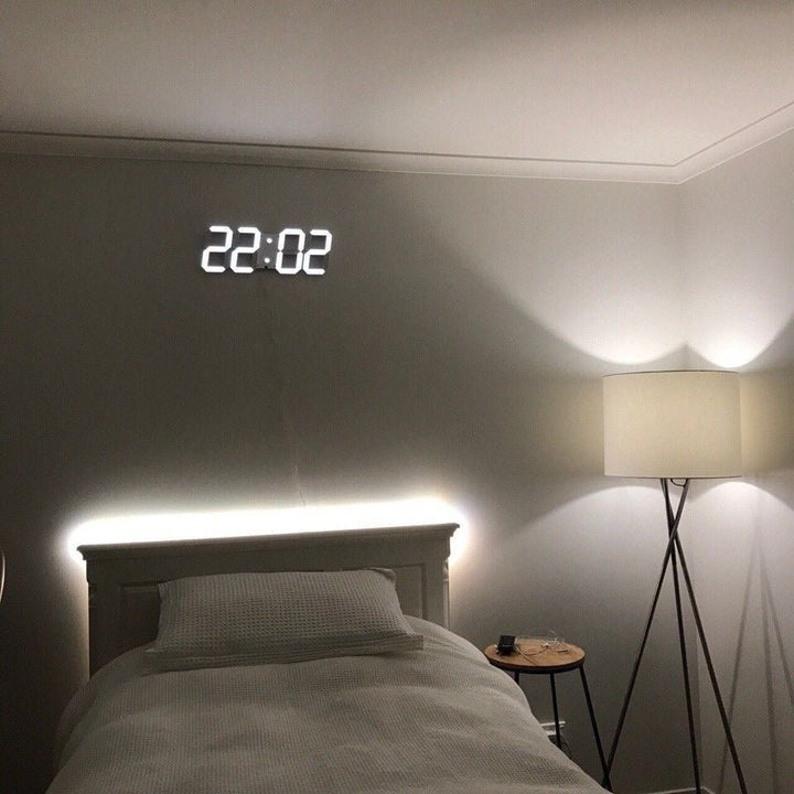 3D LED Wall Clock | Modern Digital Display with Dimmable Light