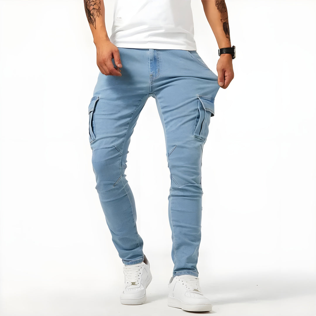 Herren Stretch Denim Cargohosen - Image 7