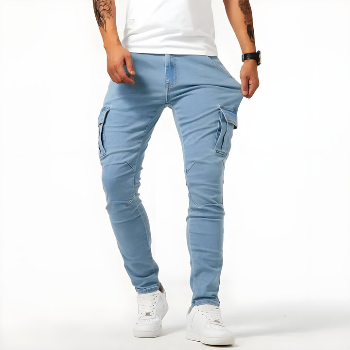 Herren Stretch Denim Cargohosen - Image 7