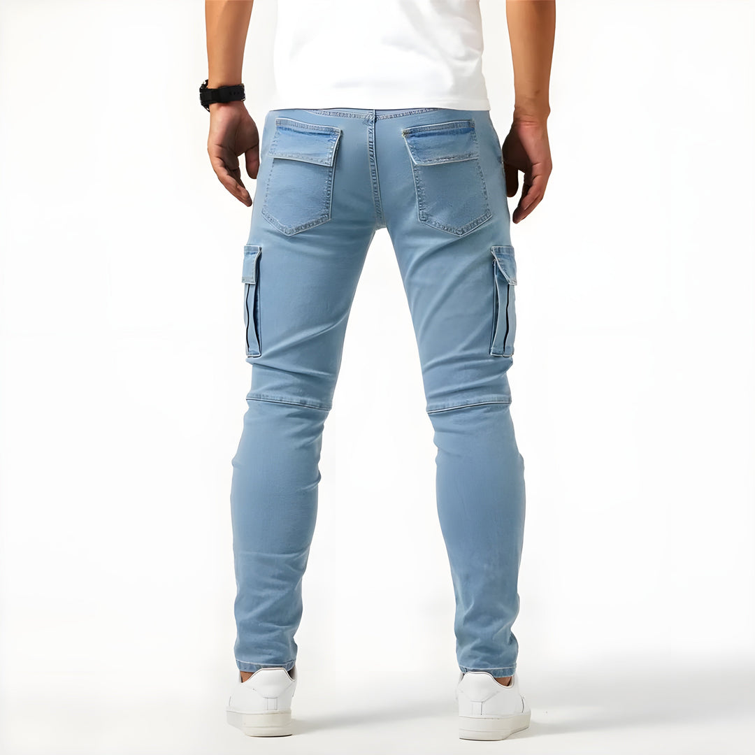 Herren Stretch Denim Cargohosen - Image 8
