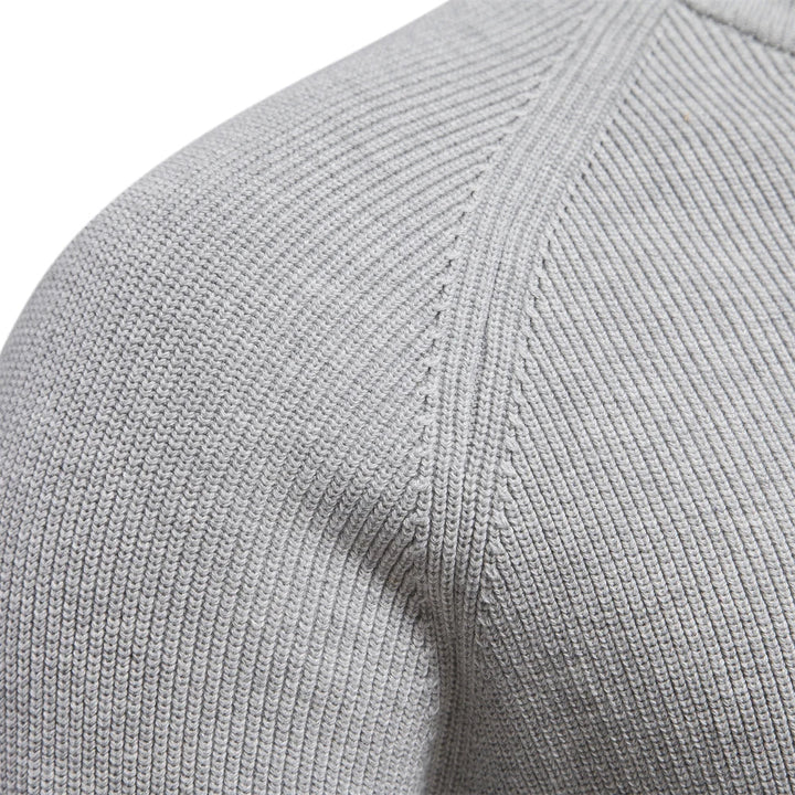 Herren Strickpullover mit Stehkragen und halbem Reißverschluss