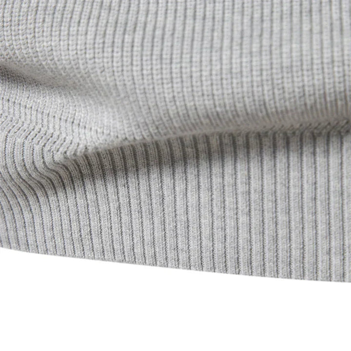Herren Strickpullover mit Stehkragen und halbem Reißverschluss