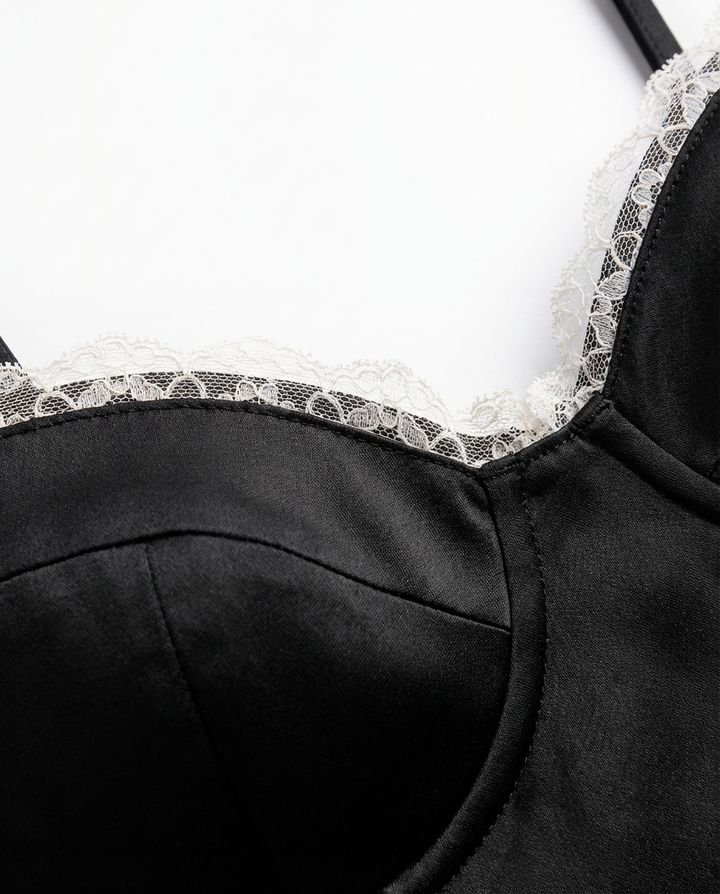 Damen Midikleid Fit and Flare A-Linie V-Ausschnitt Spaghettiträger - Image 7