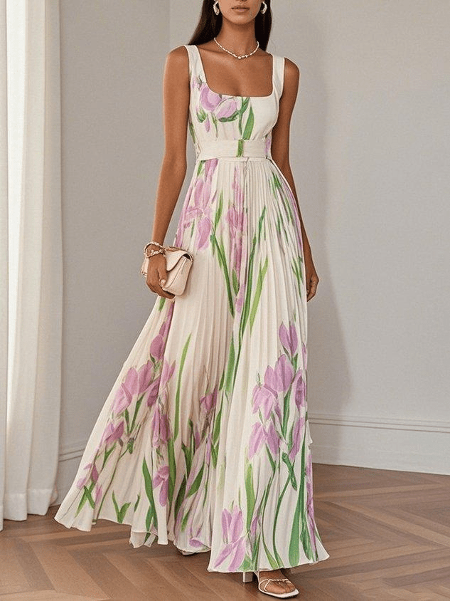 Ivanora – Chiffon Maxi Kleid Ärmellos