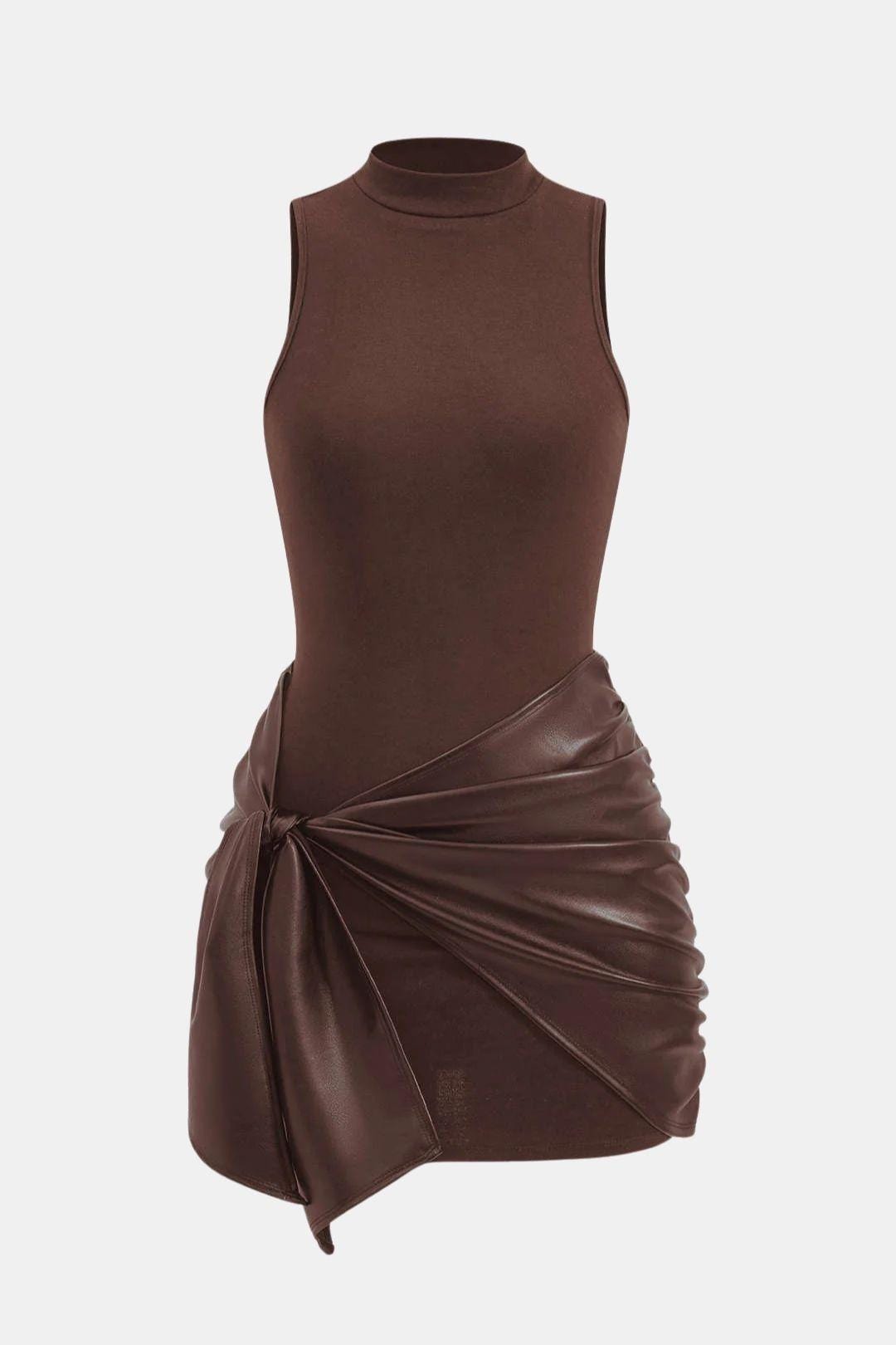 Izzara - Ärmelloses Mini Kleid Mit Bindung Vorne