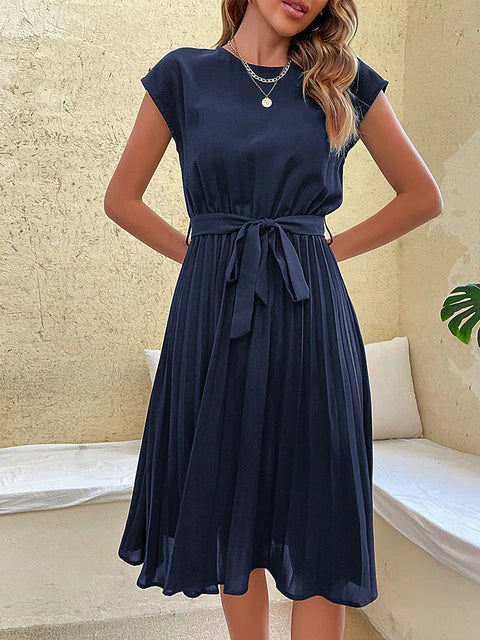 Claire | Kurzärmeliges plissiertes lässiges Minikleid für den Sommer 2024 - Image 5