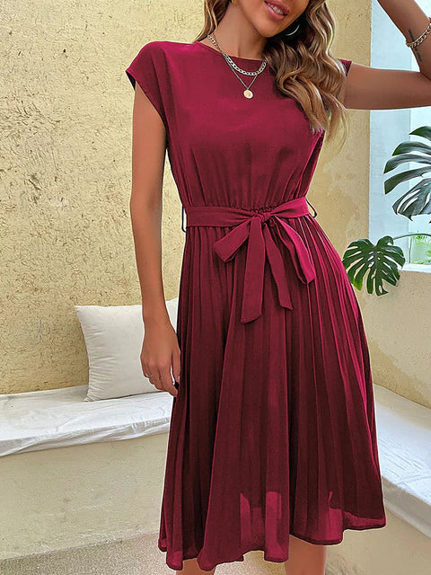 Claire | Kurzärmeliges plissiertes lässiges Minikleid für den Sommer 2024 - Image 4