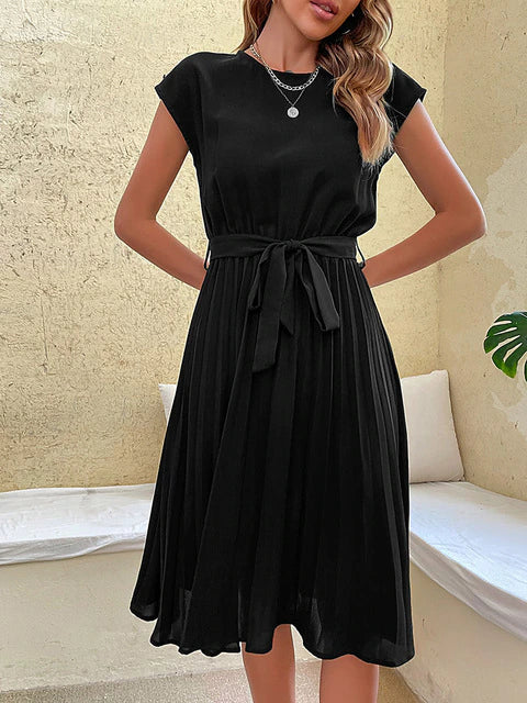 Claire | Kurzärmeliges plissiertes lässiges Minikleid für den Sommer 2024 - Image 8
