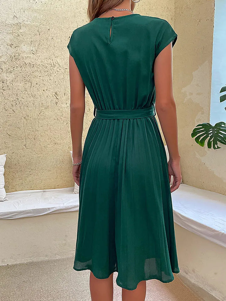 Claire | Kurzärmeliges plissiertes lässiges Minikleid für den Sommer 2024 - Image 3