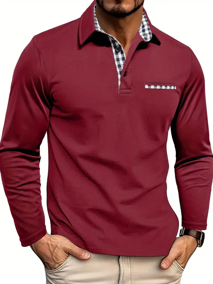 Langarm Poloshirt Herren kariert – Elegantes Polo mit Kragen für Smart Casual Looks