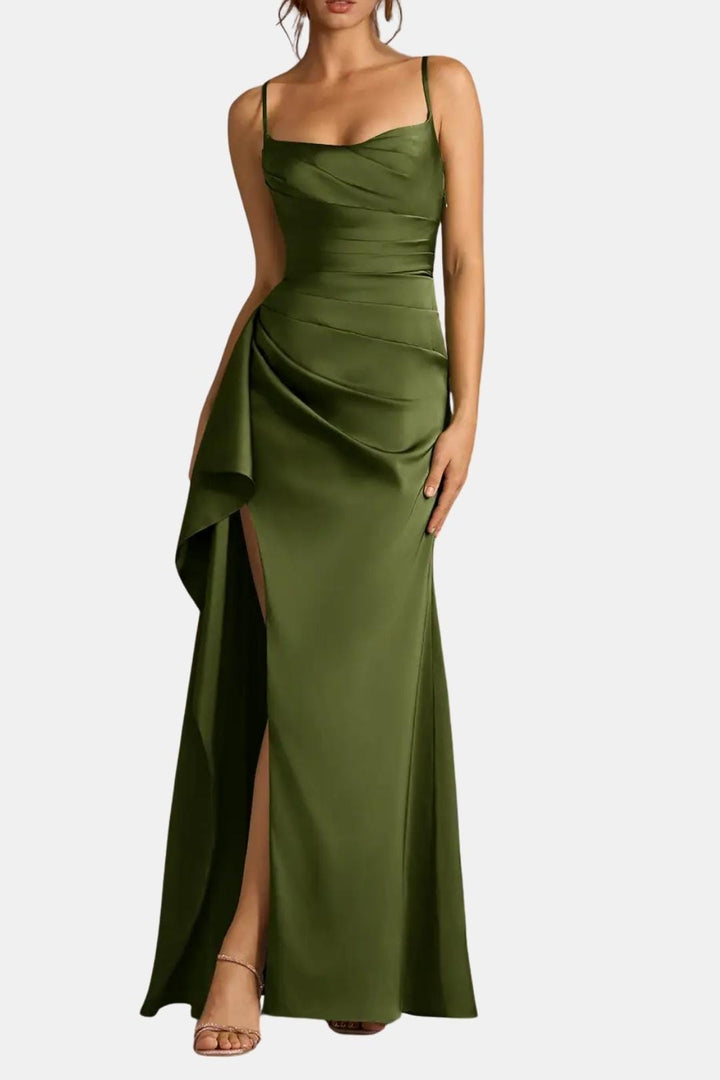 Kenerra - Elegantes Maxi Slip Kleid Mit Drapierter Silhouette