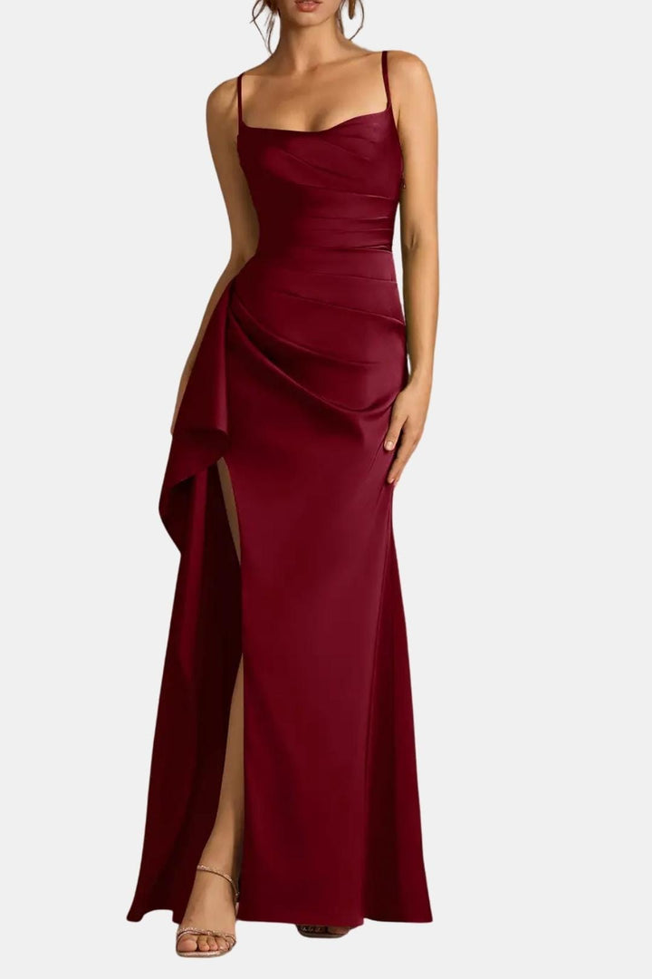 Kenerra - Elegantes Maxi Slip Kleid Mit Drapierter Silhouette