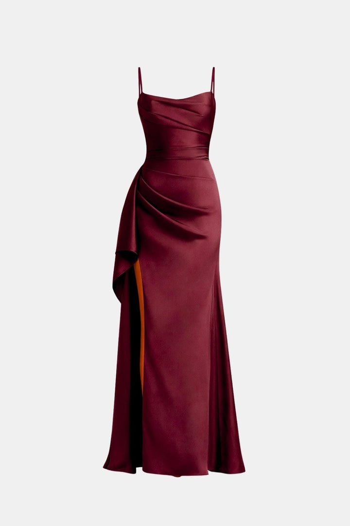 Kenerra - Elegantes Maxi Slip Kleid Mit Drapierter Silhouette