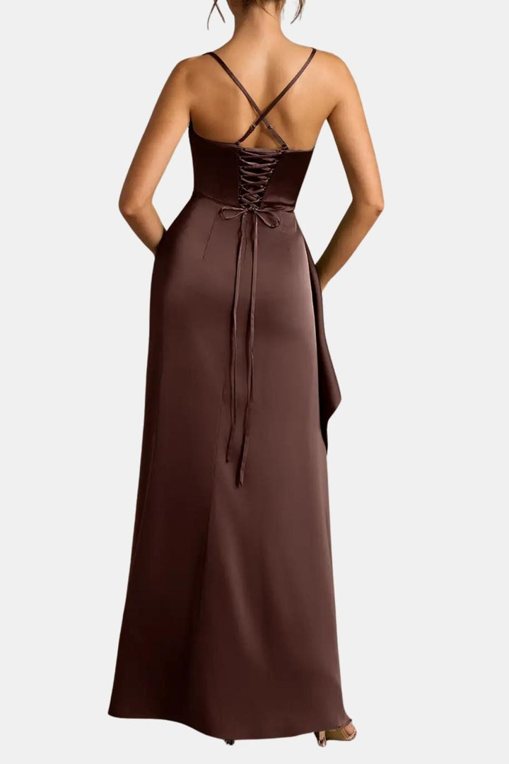 Kenerra - Elegantes Maxi Slip Kleid Mit Drapierter Silhouette