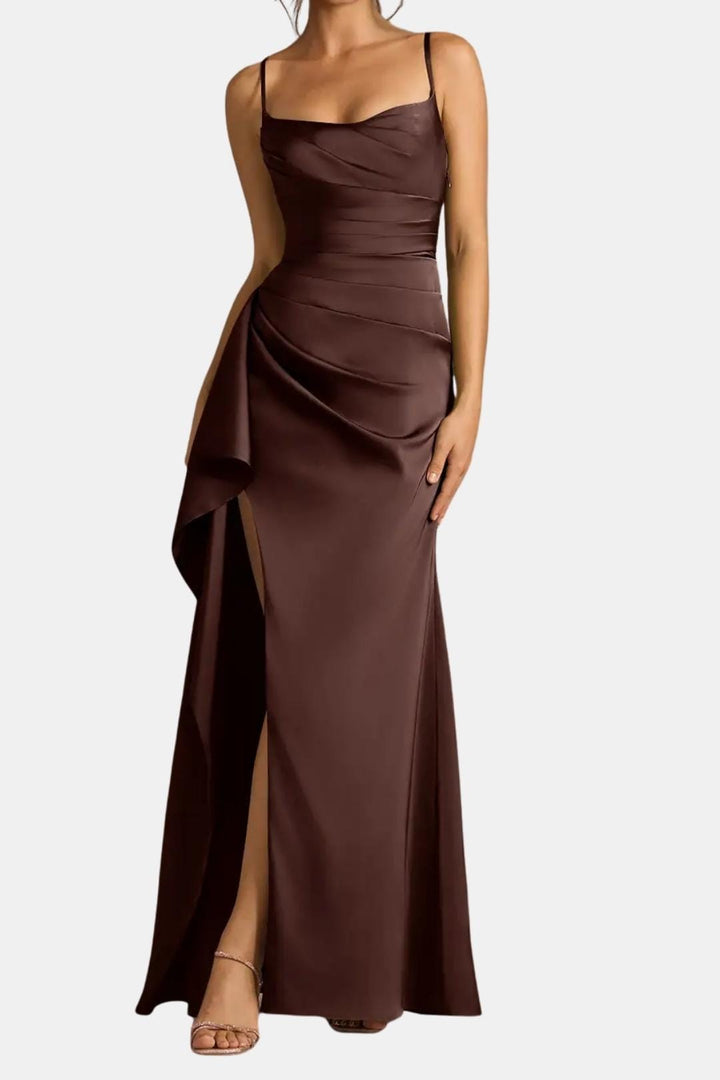 Kenerra - Elegantes Maxi Slip Kleid Mit Drapierter Silhouette