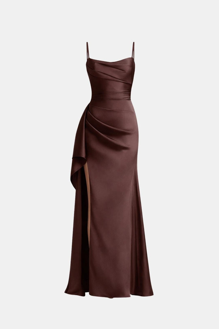 Kenerra - Elegantes Maxi Slip Kleid Mit Drapierter Silhouette