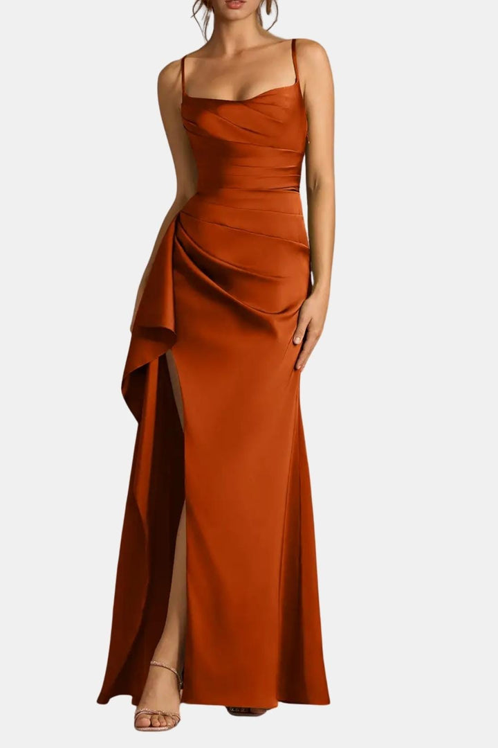 Kenerra - Elegantes Maxi Slip Kleid Mit Drapierter Silhouette