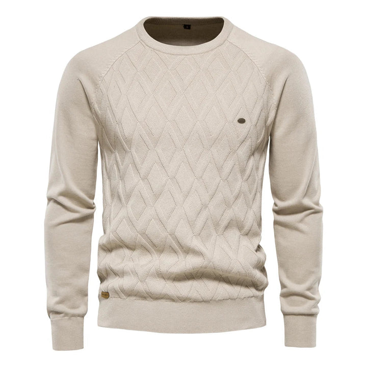 Herrenpullover mit Rautenmuster und schmaler Passform