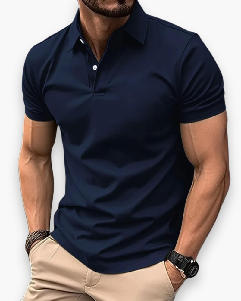 Men's Breathable Short Sleeve Polo Shirt Summer Smart Casual - Image 4