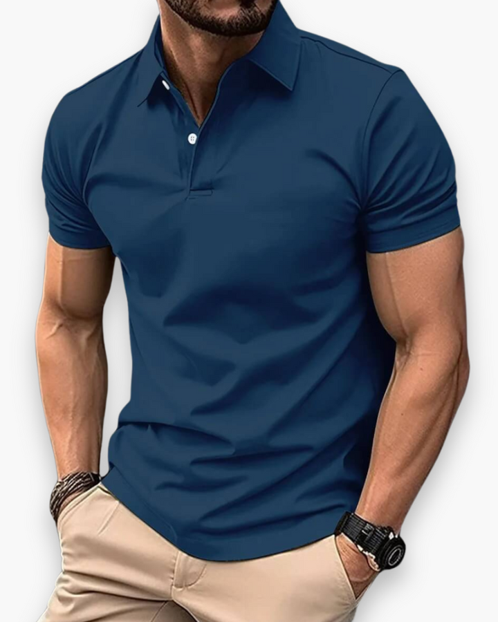 Men's Breathable Short Sleeve Polo Shirt Summer Smart Casual - Image 5