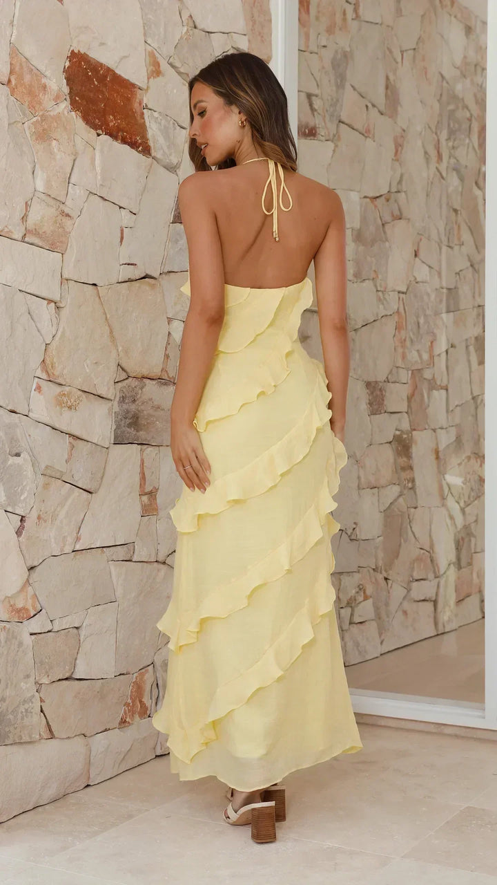 Aisling - Rüschen Maxi Kleid Elegantes Sommerkleid