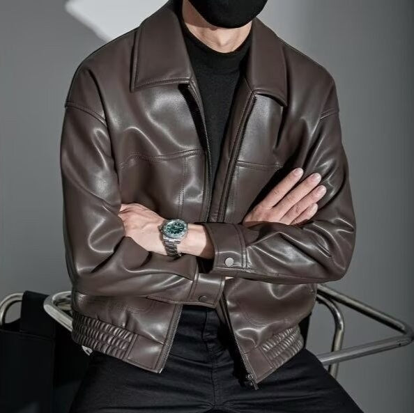 Herrenjacke Oversized mit Stehkragen – Streetwear Jacke Herren mit Reißverschluss - Image 3