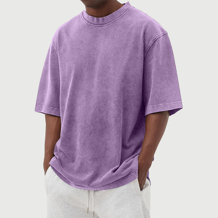 Men's cotton T-shirt with a washed look and relaxed fit
