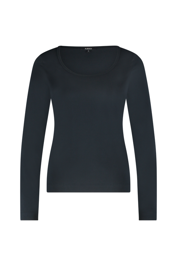Langarmshirt Damen Rundhals – Figurbetontes Basic Longsleeve für vielseitige Layering-Looks