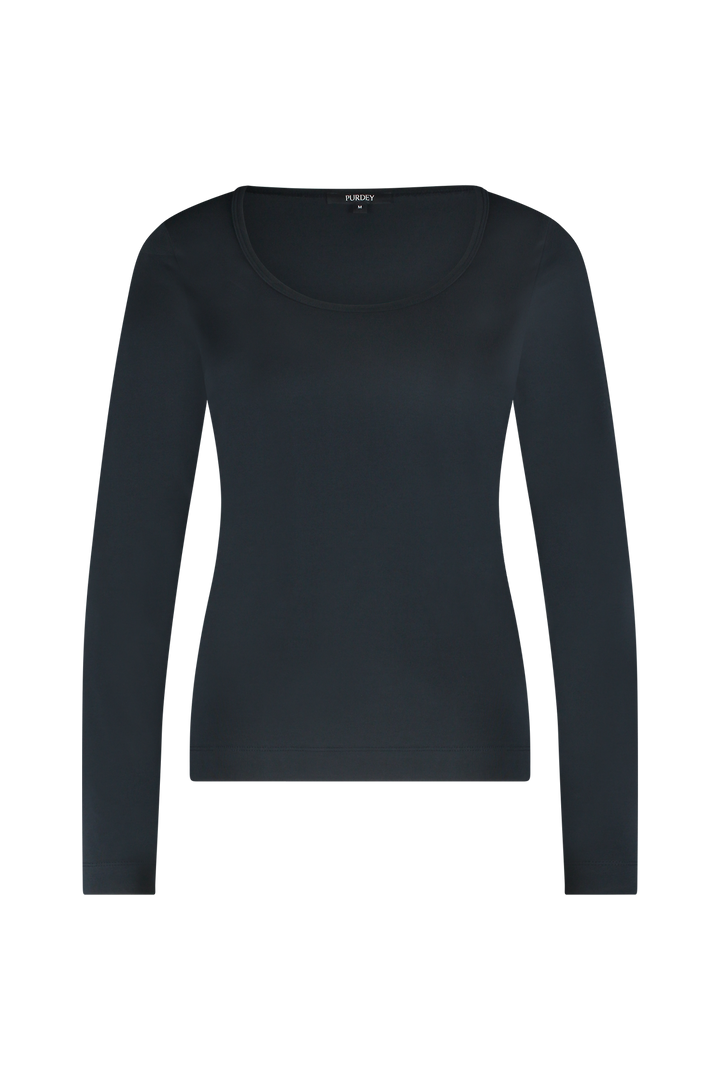 Langarmshirt Damen Rundhals – Figurbetontes Basic Longsleeve für vielseitige Layering-Looks