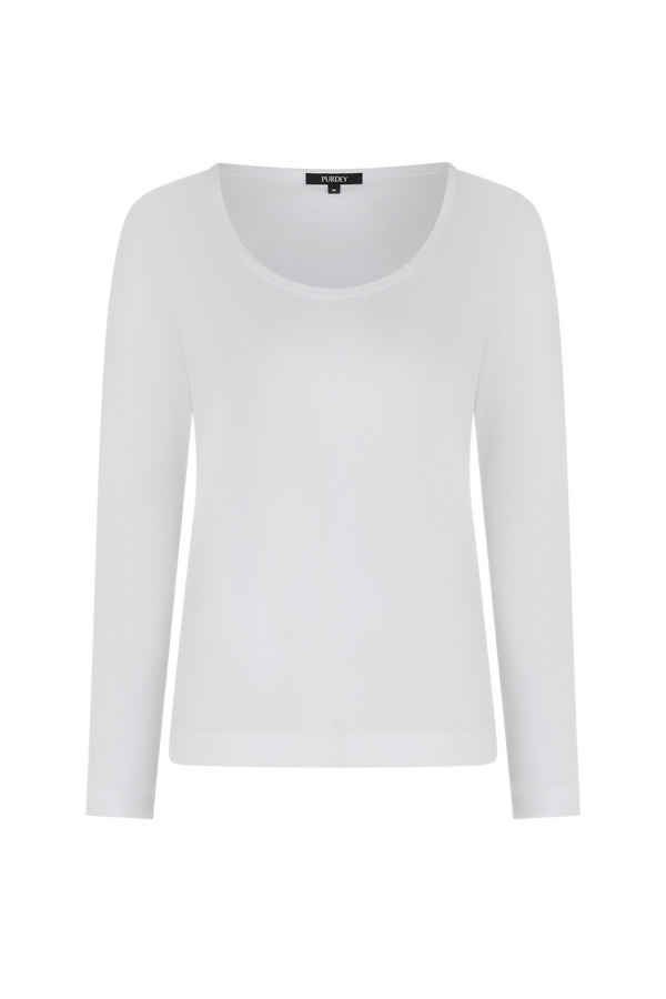 Langarmshirt Damen mit Rundhals – figurbetont & vielseitig für Büro und Alltag