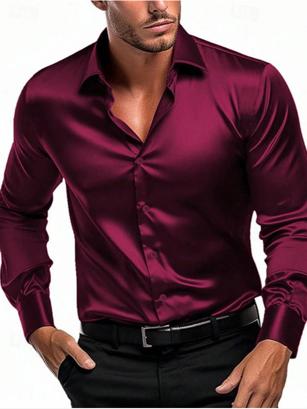Luxuriöses Herren-Seidenhemd | Eleganter italienischer Kragen, atmungsaktiver Stoff - Image 2