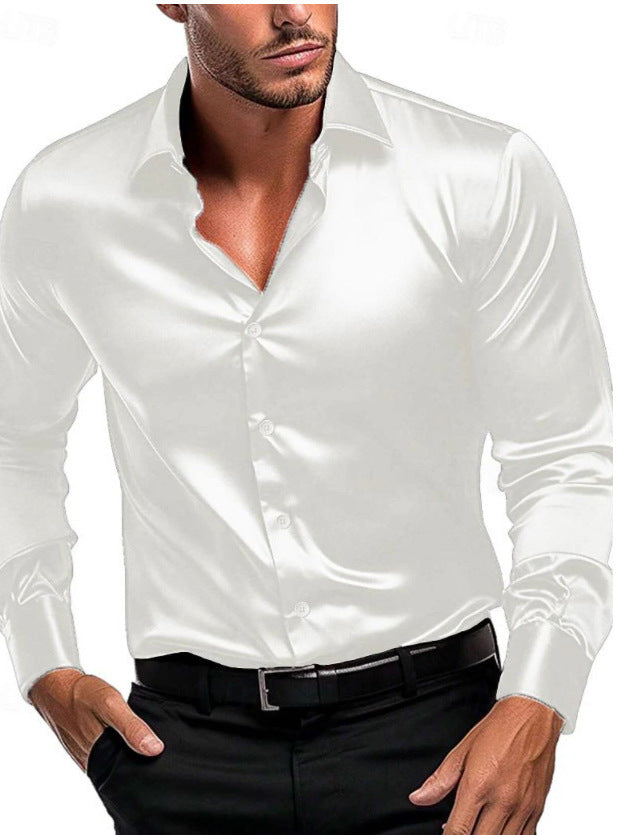 Luxuriöses Herren-Seidenhemd | Eleganter italienischer Kragen, atmungsaktiver Stoff - Image 3