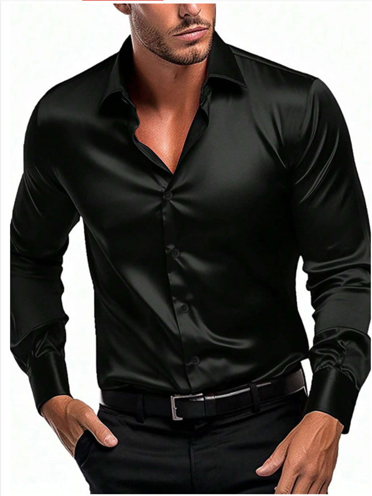 Luxuriöses Herren-Seidenhemd | Eleganter italienischer Kragen, atmungsaktiver Stoff - Image 4