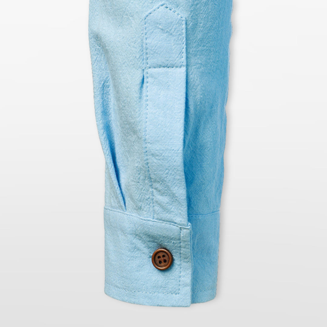 Herren Lässiges Leinenhemd Button-Down - Image 10