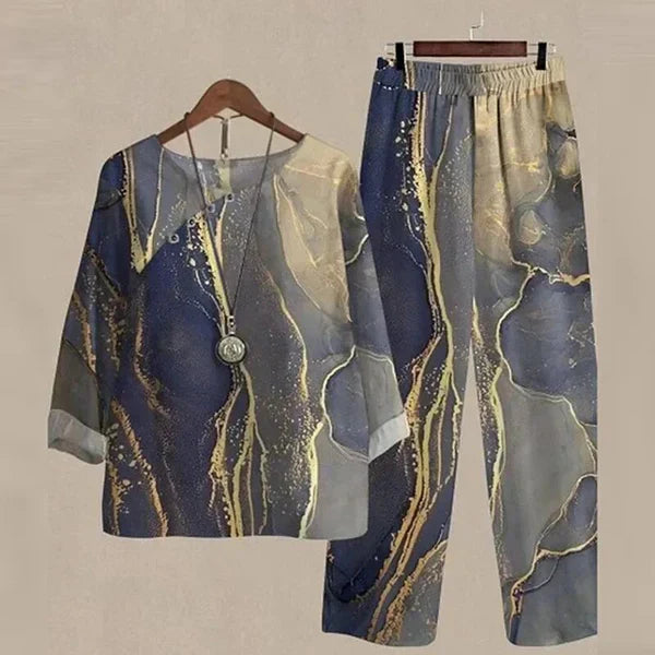 Women Two Piece Matching Shirt Pants Lounge Set - Image 2