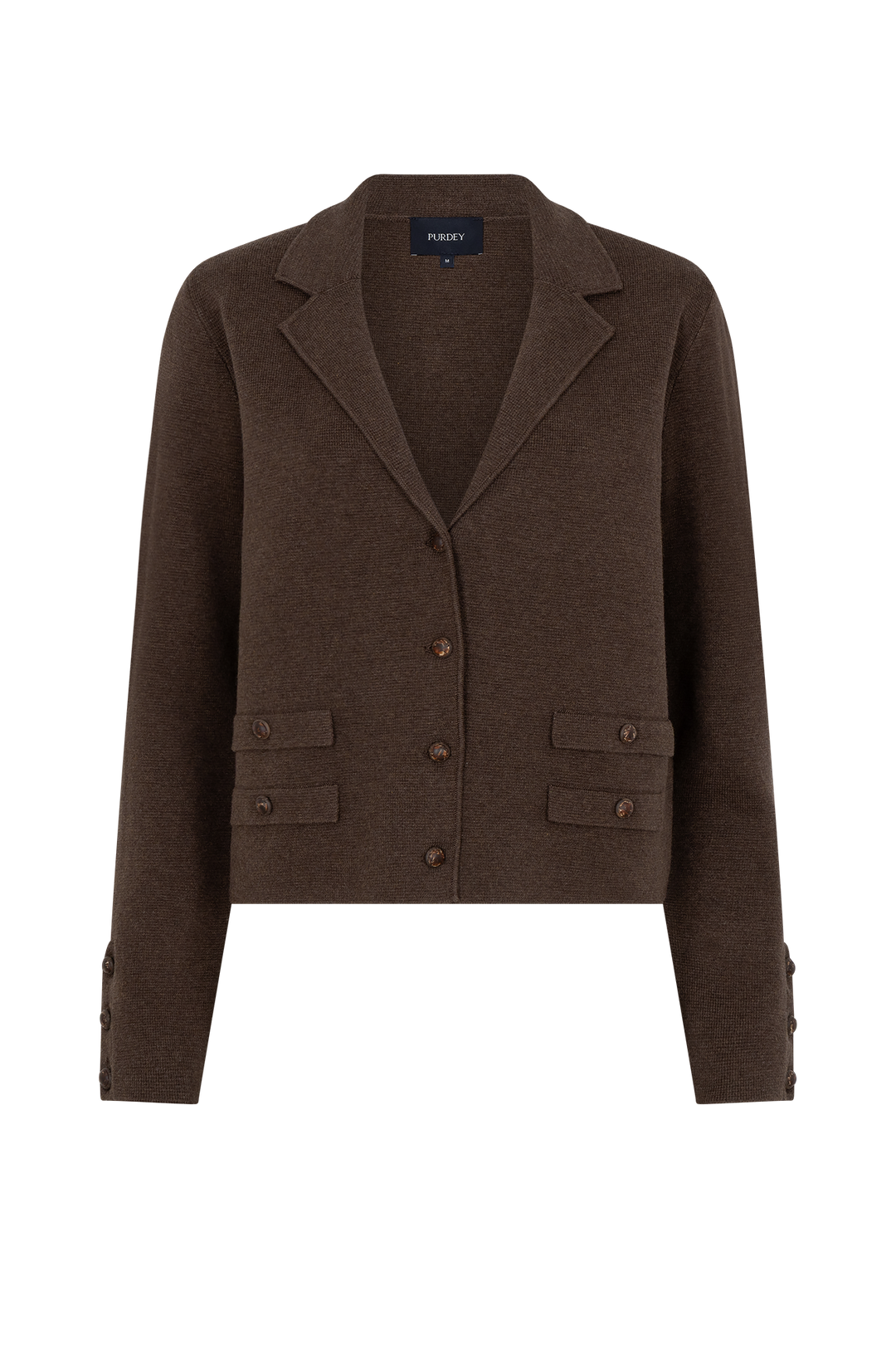 Strickblazer Damen elegant mit Revers & Knopfleiste – Blazerjacke für Business & Abend