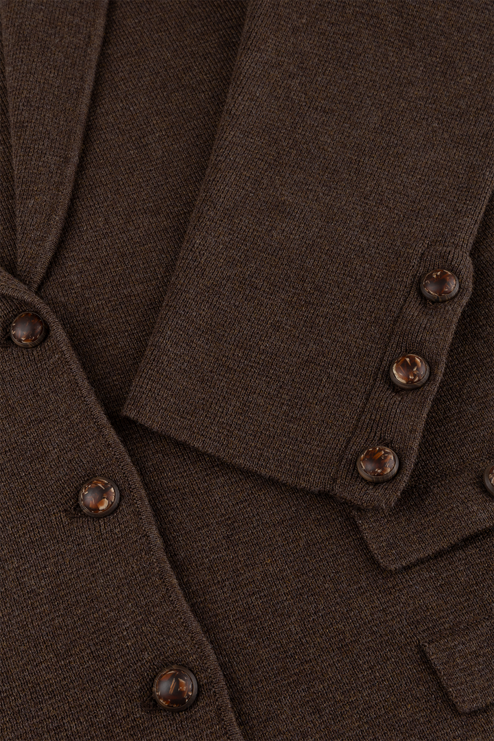 Strickblazer Damen elegant mit Revers & Knopfleiste – Blazerjacke für Business & Abend - Image 3