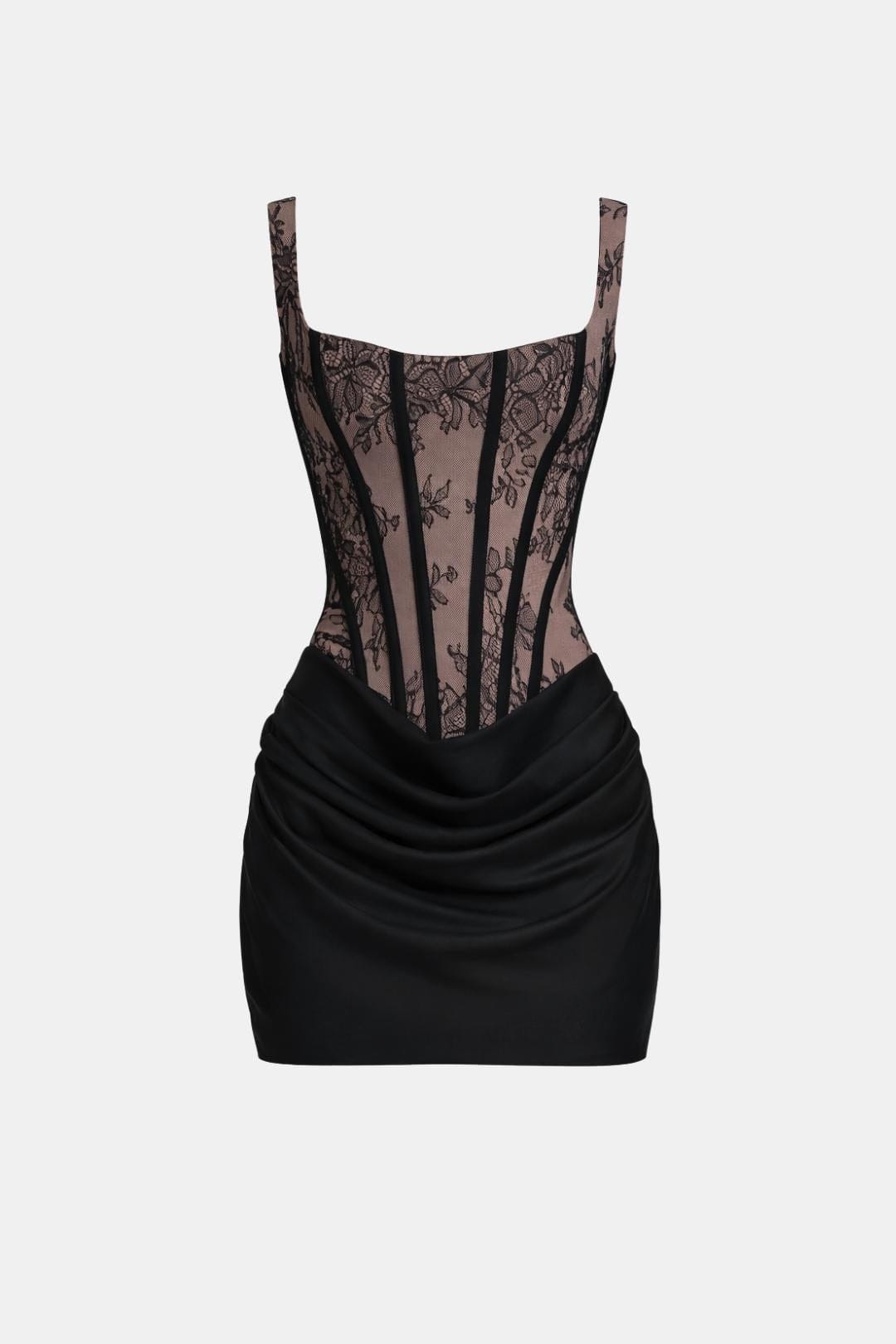 Melyra - Mini Kleid Mit Korsettform Und Eckigem Ausschnitt