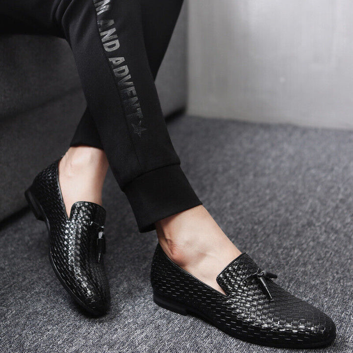 Lorviane - Herren Slip On Loafer Geflochten Mit Quaste