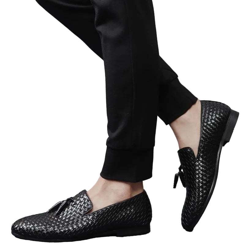 Lorviane - Herren Slip On Loafer Geflochten Mit Quaste