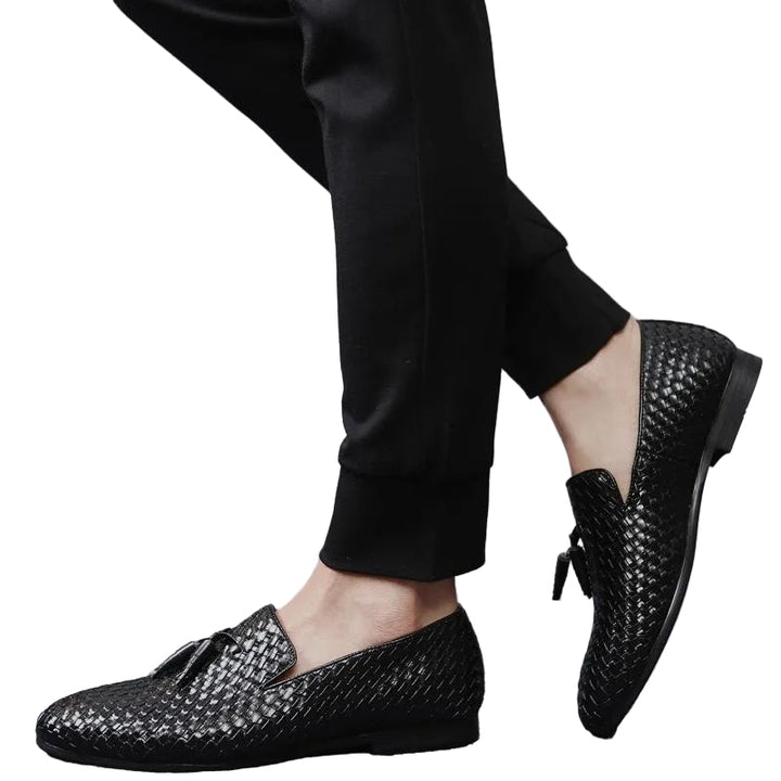 Lorviane - Herren Slip On Loafer Geflochten Mit Quaste