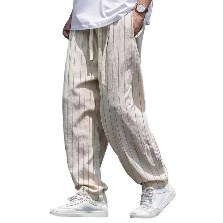 Zorvane - Gestreifte Herrenhose Mit Kordelzug