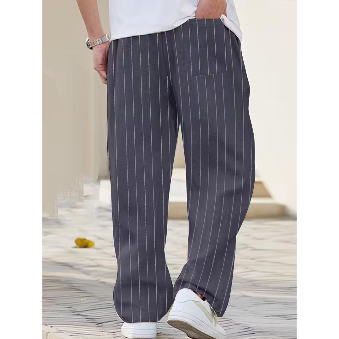 Zorvane - Gestreifte Herrenhose Mit Kordelzug