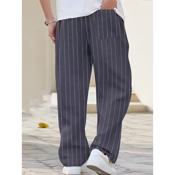 Zorvane - Gestreifte Herrenhose Mit Kordelzug