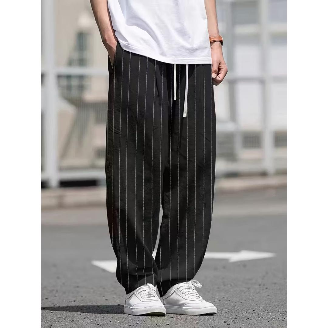 Zorvane - Gestreifte Herrenhose Mit Kordelzug