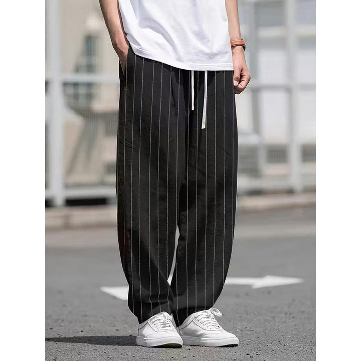 Zorvane - Gestreifte Herrenhose Mit Kordelzug