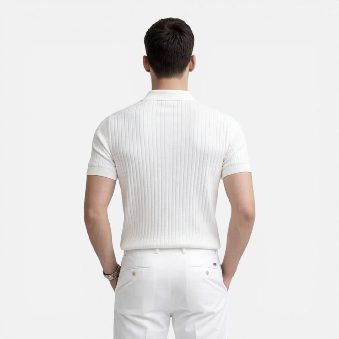Urlando - Herren Rippstrick Polo Slim Fit Baumwolle