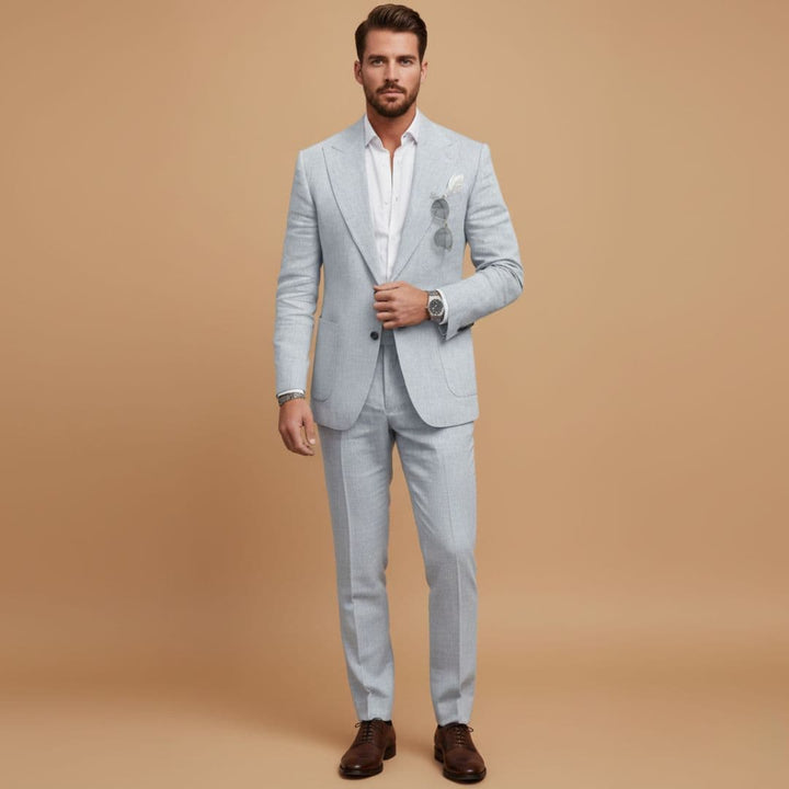 Alessio - Herren Zweiteiler Slim Fit mit Strukturierten Schultern