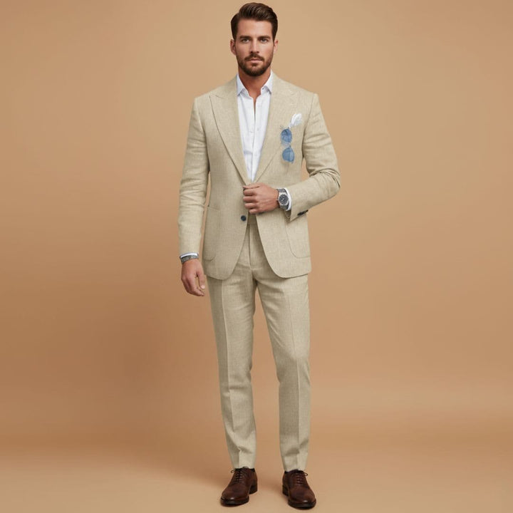 Alessio - Herren Zweiteiler Slim Fit mit Strukturierten Schultern